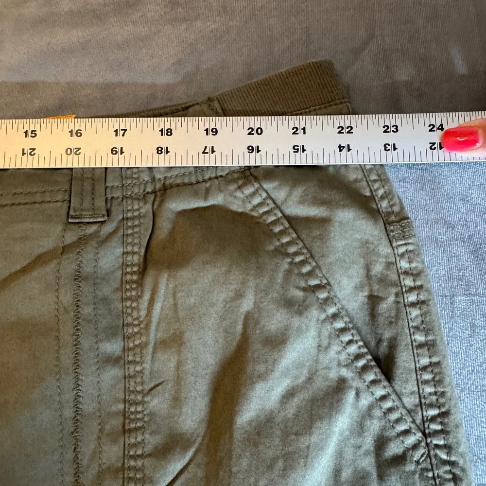 Style & Co Womens Cargo‎ Shorts 24W Olive Green Stretch Utility Outdoor Casual